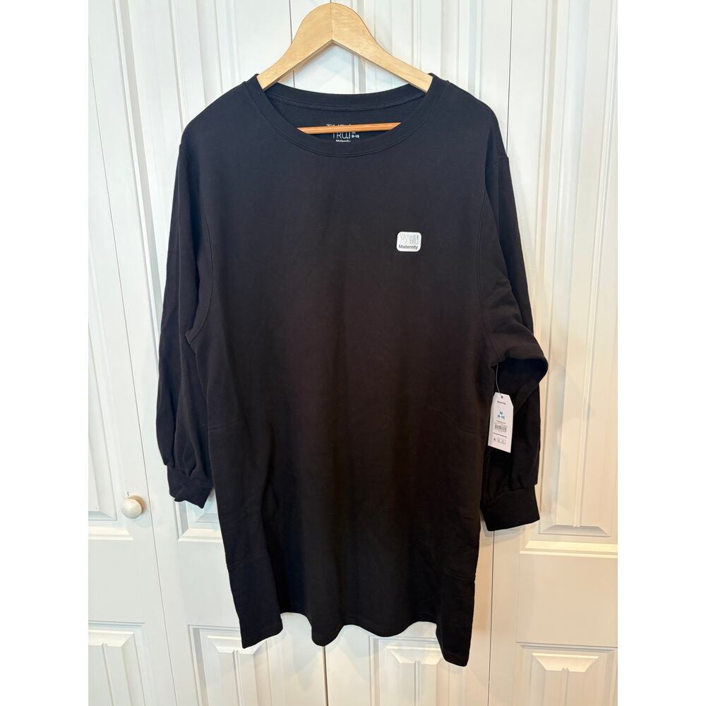 Time And Tru Black‎ Sweatshirt Dress Maternity Size Medium